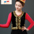 DKUQ新疆维吾尔族舞蹈服装女大摆裙舞马甲式演出服坎肩广场舞马夹的 黑色 L 胸围94左右