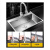 手工水槽单槽 厨房304不锈钢加厚大单槽套餐台下洗菜盆水池 6545配下水一套+沥水盆