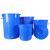 康丽雅 K-0308 大号圆形塑料水桶 物业储水桶工业收纳桶清洁桶垃圾桶 100L带盖蓝色