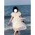 NZGLR在逃公主法式燕尾方领蓬蓬裙海边度假风白色连衣裙小个子2023新款 白色 S