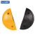 苏识 橡胶人字形圆头减速带 335×150×70mm 含黄色半圆减速带×1+黑色半圆减速带×1 对