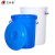 艾科堡大号圆桶加厚塑料水桶工业储水圆桶餐厅厨房泔水桶大号垃圾桶蓝色 60L 带桶盖