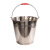不锈钢水桶手提式幼儿园带盖提桶油桶垃圾分类食堂铁桶提水桶 24cm特厚钢水桶6L无盖 送水勺