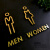 商场卫生间标志牌酒店WC标识公司男女洗手间logo提示牌厕所标志牌 银色女 27x16cm