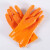 侧至柒耐油耐酸碱防水工业 加厚棉毛浸塑手套橡胶 贴合手部防护手套 佳护橘色止滑手套(1双) 均码