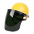 婕茵桐电焊防护罩安全帽面罩配件烧焊工全脸防尘打磨焊帽头戴式面具面屏 铝支架+pc屏茶色