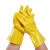 全浸塑胶防水耐油止滑大颗粒劳保手套耐酸碱防油耐磨杀鱼橡胶手套 黄色全浸光面大号 10双装