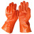东亚手套807加厚工业橡胶，棉毛内衬，浸塑防水、耐油、耐酸碱、化工电镀用手套（ND）橘红色 橙色