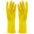 海斯迪克 防水防滑胶皮橡胶手套 黄色乳胶手套 L码10双 