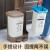 分类垃圾桶二合一新国标双桶带盖脚踏式厨房干湿分离  卡其色30L（左17L右13L干湿分离带