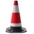 赫钢 雪糕桶安全警示锥 橡胶路锥三角锥桶 交通锥形桶 反光锥路障锥 圆锥高68cm红白 