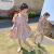 UOSU小女孩连衣裙夏季洋气夏天女宝宝夏款时髦夏装公主裙子 粉红色 高品质 90