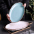 素美吉陶瓷盘子菜盘创意家用釉下彩牛排盘西餐具ins风蒸鱼盘深碟子 8英寸圆盘-蓝色（2个装）