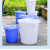 贝傅特 大号圆形垃圾桶 户外环卫工业大容量商用有盖无盖塑料桶 白色带盖160L