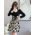 蕉京2024年春秋季新款法式假两件显瘦长袖连衣裙小个子气质女神范衣服 图片色 XL(建议115-125斤)