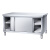 焊接不锈钢工作台厨房操作台面储物柜商用烘焙切菜桌子带拉门案板 单通焊接款工作台 120x60x80cm