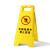LZJVA字牌折叠塑料加厚人字牌告示牌警示牌黄色禁止停车泊车小心地滑 电梯检修中.禁止使用