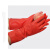 食安库 纯乳胶手套 加厚耐油耐酸碱 12英寸 红色 M码（中号） 低于10副不发货