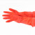 稳斯坦 W2055 保暖乳胶手套 加长洗车洗碗清洁劳保手套 45cm红色加绒L