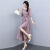观睿连衣裙女装2023夏季新款时尚天丝女气质收腰高级感长款薄款法式裙 紫粉色 XL [建议115-125斤]
