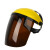 电焊面罩 防护面罩 头戴式焊帽 焊工面罩面屏 打磨防飞溅二保氩 黄顶透明屏