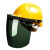 定制电焊面罩全帽式防护面罩面屏电焊面具防冲击防迸溅焊面屏防油溅面屏 （灰色）面罩+三筋透气安全帽（黄色）