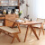 北欧全实木鲸鱼餐桌椅组合日式书桌家用电脑桌长方形吃饭桌工作台 120*60*75厚5cm