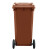 中典 垃圾分类垃圾桶120A带盖大号环卫桶 120L咖啡色棕色湿垃圾