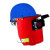 钧道汇红钢纸电焊面罩配焊工防护帽头戴式焊工帽防溅射防火星劳保工地焊接帽 面罩+黄色