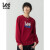 Lee XLINE 21新款标准版型酒红色圆领Logo卫衣男L438064XHAXZ 酒红色 L