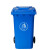 腾力翔 垃圾桶大号加厚塑料带盖带轮 户外商用厨房物业小区环卫环保垃圾箱  灰色120L