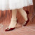 暖色鹿珍珠扣红色法式婚鞋2023年新款夏季中式秀禾服结婚新娘鞋高跟鞋女 珍珠皇冠6cm 37