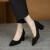 舒卡伦空姐黑色面试工装高跟鞋职业工作鞋粗跟单鞋时尚女鞋子 黑色5厘米 34