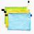 彩色帆布文件袋A4拉链学生用考试塑料资料袋收纳袋小的装票据保险单手提文件带收纳公文档案袋办公用品 中号A5（绿色+黄色+浅蓝）各1个