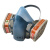 瑞桓柏0302双罐防毒面具化工气体喷漆天那水异味工业防护口鼻罩面罩 浅蓝色