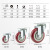 【竹帕】枣红双轴脚轮聚氨酯万向轮通用手推车轱辘 4寸定向轮