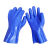 劳保胶手套浸胶工业橡胶磨砂全胶加厚浸塑防滑耐磨防水防油耐酸碱 蓝色 浸塑磨砂5双 L