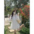 登西图大学生连衣2024女子茶歇法式长袖收腰显瘦白 白色 码(建议斤) XL码(建议120~140斤)