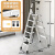 阿笛莫（ADIMO） 梯子加厚碳钢人字梯六步折叠梯加宽踏板登高工程梯平头白色