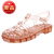 塑料凉鞋女女夏季新款低跟平底透明水晶果冻鞋网红仙女范 肉粉色 38码 鞋子偏小一码