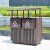 户外不锈钢果皮箱垃圾桶钢木室外景区公园物业分类环卫大号垃圾筒 金箍棒双桶