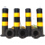 双耳立柱带顶环警示桩防撞柱可拆卸全包膜立柱黄黑人行道隔离柱 全包膜立柱76*750*1.5