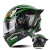 摩托车头盔男女全盔带蓝牙耳机内置一体揭面盔电动机车骑行 亮黑绿带尾翼 M