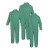 代尔塔401015防化服 重型防化氨气弱双面PVC涂层防喷溅耐酸碱袖口连体防护服 绿色 M