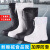 高筒加棉EVA泡沫雨靴冬季男女防水鞋防滑保暖水靴厨房耐油靴 EVA材质(黑色高帮加棉) 44