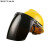 定电焊面罩配安全帽式焊工防护面具防烤脸护脸全脸焊头戴式焊帽面屏 (绿色)面罩+三筋透气(黄色)安全帽