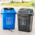 垃圾桶塑料带盖室外垃圾箱大容量商用户外厨房办公室工业加厚 40升绿色有盖