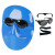 电焊面罩焊工眼镜轻便头戴耳戴烧焊氩弧焊防烤脸气焊透气防护面具 蓝色面罩+1副黑色眼镜+1根绳