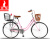凤凰（Phoenix）自行车女士成人亲子复古通勤轻便城市自行车单车学生车 樱花公主粉（加装后坐垫+护网） 24寸