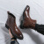 麦迪传奇高帮尖头男靴子个性擦色侧拉链马丁靴秋季大码英伦正装皮鞋 CX-M841-5黑色 38